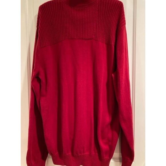 G.H. Bass & Co Men's Red Pullover Sweater Mock Neck Size XL EUC - Picture 2 of 12